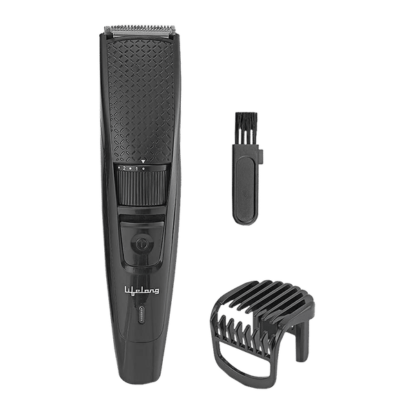 Lifelong Alpha Rechargeable Cordless Dry Trimmer for Beard & Moustache with 20 Length Settings for Men (45min Runtime, Washable Blades, Black)_1