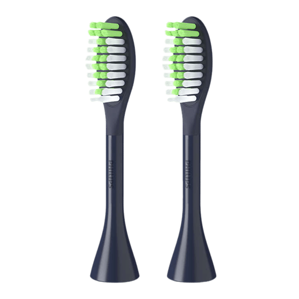 PHILIPS One by Sonicare Replaceable Brush Head for PHILIPS One Handles (Pack of 2, Micro vibrations & Contoured Bristles, Midnight Blue)_1
