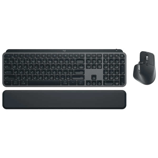 logitech MX KEYS S Rechargeable Wireless Keyboard and Mouse Combo (Fast Fluid Precise Typing, Graphite)_1