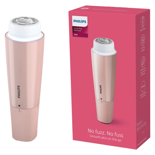 PHILIPS 5000 Series Cordless Grooming Kit for Face for Women (300mins Runtime, Full Circle LED Light, Lychee Pink)_1