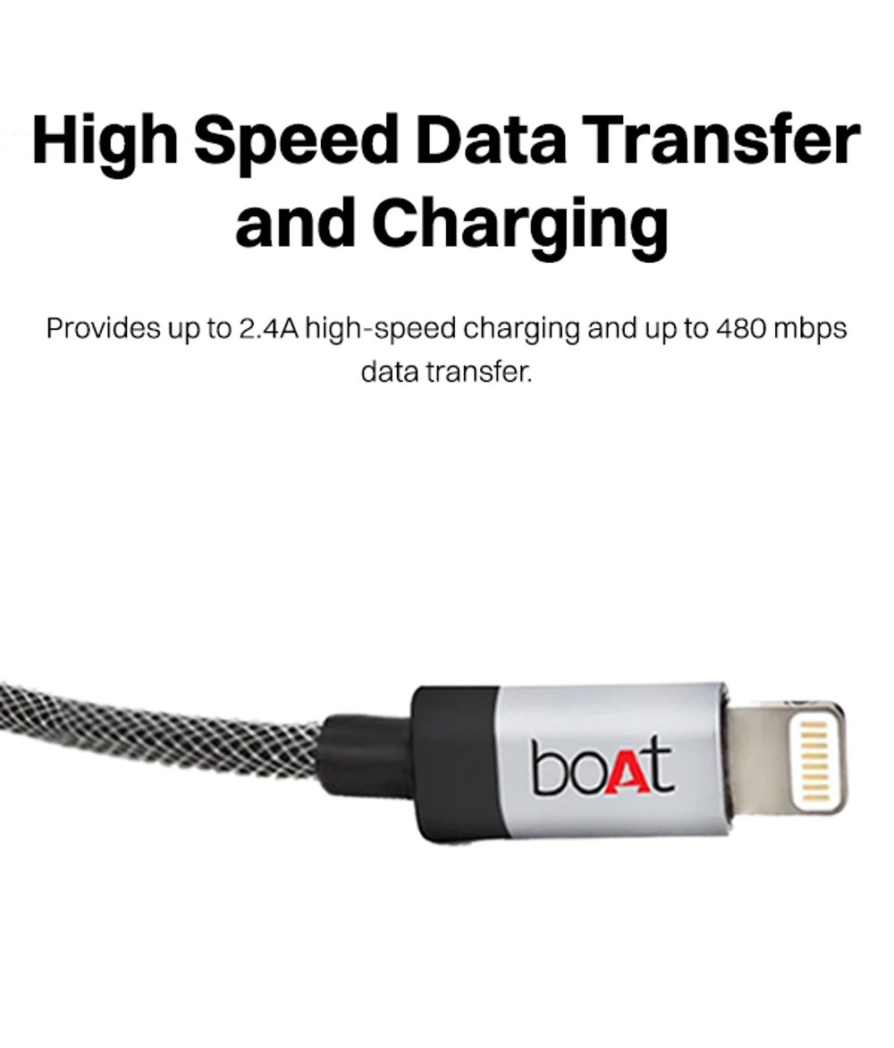 boAt LTG 500 Indestructible Apple Certified Lightning Cable 2