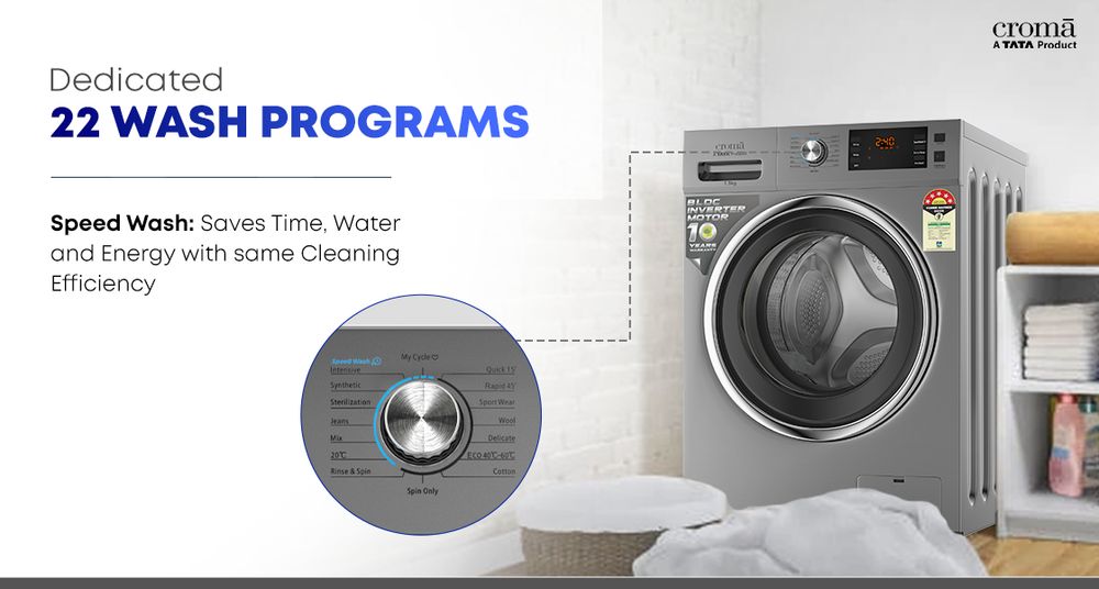 Croma front shop load washing machine