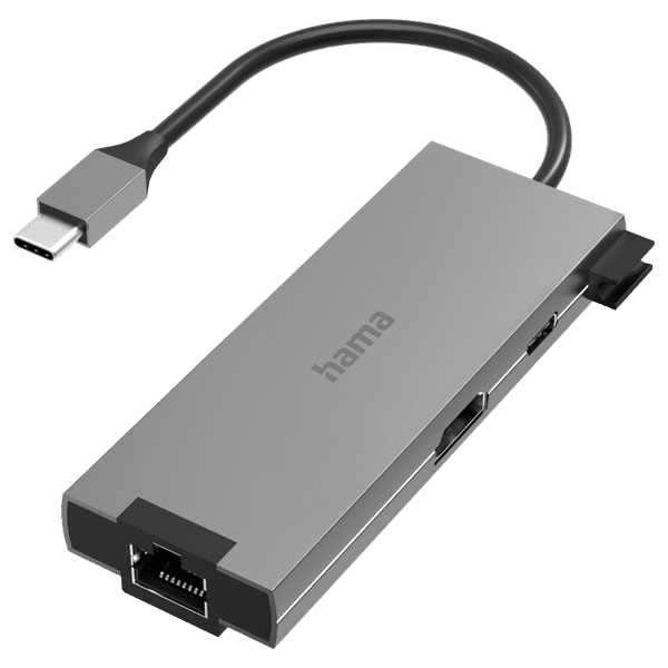 hama 5-in-1 USB Type C to USB Type C, RJ45, HDMI, Micro SD Multiport Hub (1 Gbps Data Transfer Rate, Anthracite)_1