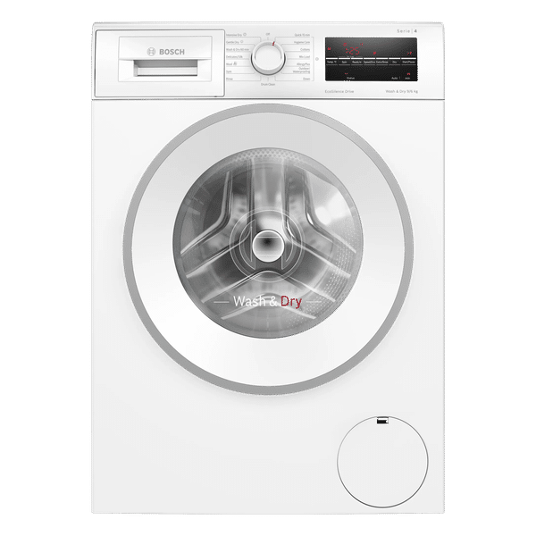 BOSCH 9/6 kg 5 Star Inverter Fully Automatic Front Load Washer Dryer (Series 4, WNA14400IN, Anti-Vibration Side Panel, White)_1