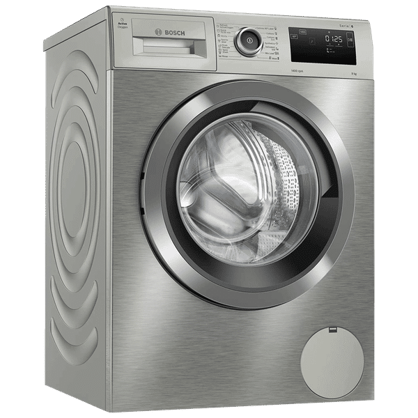 BOSCH 9 kg 5 Star Fully Automatic Front Load Washing Machine (Series 6, WAU28Q9SIN, Foam Detection System, Inox)_1