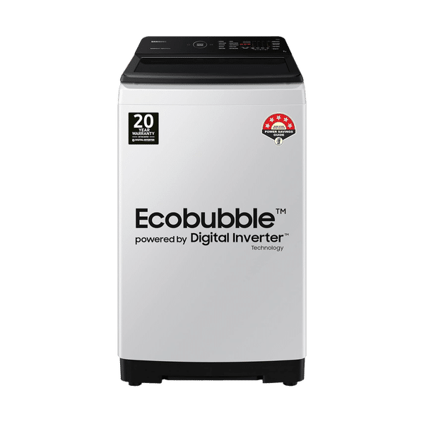 SAMSUNG 7 Kg 5 Star Inverter Fully Automatic Top Load Washing Machine (WA70BG4545BGTL, Ecobubble Technology, Light Grey)_1
