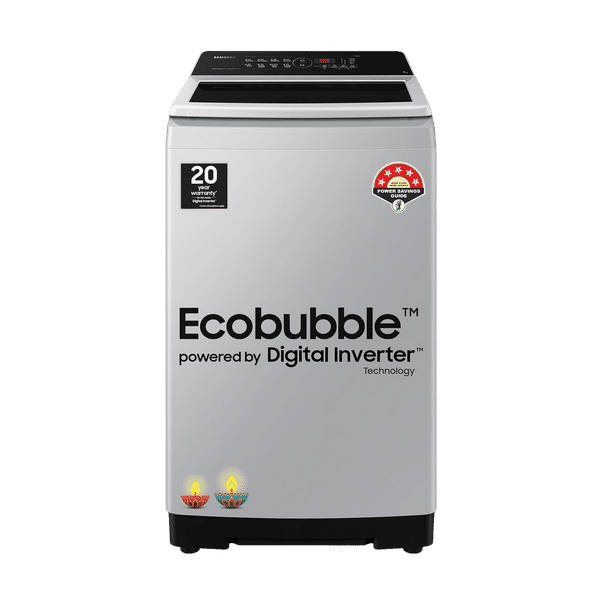 SAMSUNG 7 Kg 5 Star Inverter Fully Automatic Top Load Washing Machine (WA70BG4441YYTL, Ecobubble Technology, Lavender Grey)_1