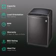 LG 18 kg 5 Star Inverter Fully Automatic Top Load Washing Machine (THD18STB.ABLPEIL, Steam Wash Technology, Black)_2
