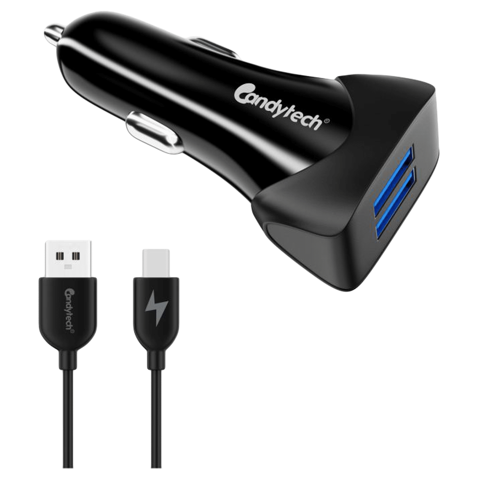 Buy Candytech 3 Amp 2 USB Ports Car Charging Adapter (Fast Charging  Capability, CC-15, Black) Online - Croma
