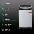LG 7 kg 5 Star Inverter Fully Automatic Top Load Washing Machine (T70SJSF3Z.ASFQEIL, Smart Inverter Technology, Middle Free Silver)_2
