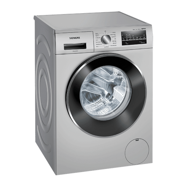 SIEMENS 7 kg 5 Star Inverter Fully Automatic Front Load Washing Machine (iQ300, WM12J46SIN, Wave Drum, Platinum Silver)_1