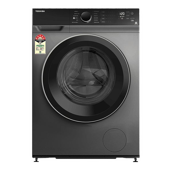 TOSHIBA 9 kg 5 Star Fully Automatic Front Load Washing Machine (TW-BJ100M4-IND(SK), In-Built Heater, Silver)_1
