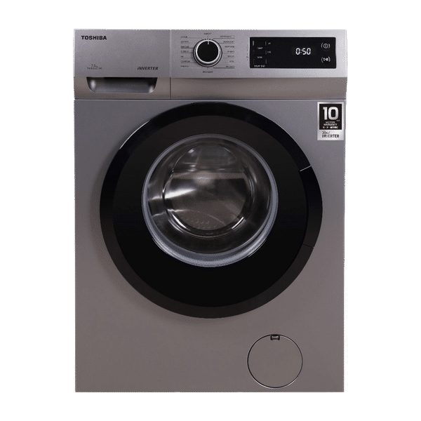TOSHIBA 7.5 kg 5 Star Inverter Fully Automatic Front Load Washing Machine (TW-BJ85S2-IND(SK), In-Built Heater, Silver)_1