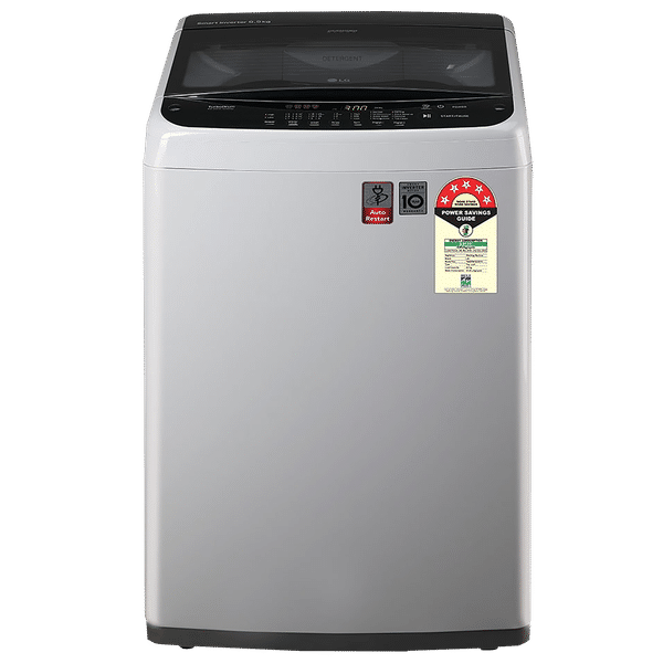 LG 6.5 kg 5 Star Inverter Fully Automatic Top Load Washing Machine (T65SPSF2Z.ASFQEIL, Smart Inverter Technology, Middle Free Silver)_1