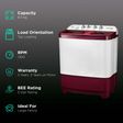 VOLTAS beko 8.5 kg 5 Star Semi Automatic Washing Machine with IPX4 Control Panel (WTT85DBRG, Burgundy)_2