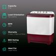 VOLTAS beko 8 kg 5 Star Semi Automatic Washing Machine with IPX4 Control Panel (WTT80DBRG, Burgundy)_2