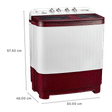 VOLTAS beko 8 kg 5 Star Semi Automatic Washing Machine with IPX4 Control Panel (WTT80DBRG, Burgundy)_3