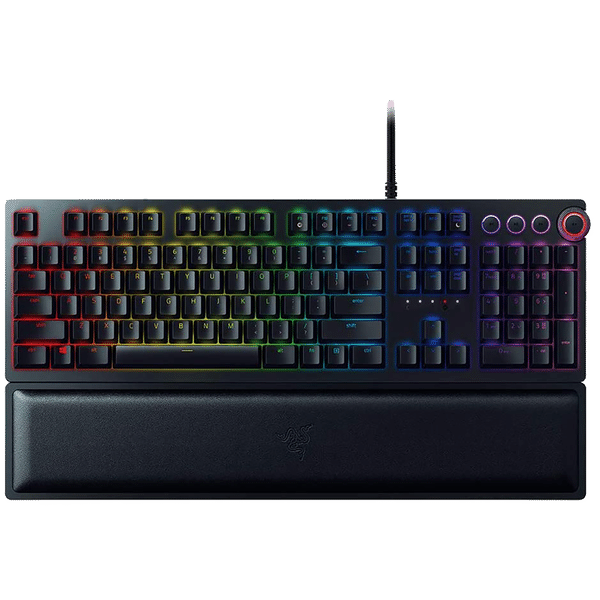 RAZER Huntsman Elite Wired Gaming Keyboard with Backlit Keys (Ergonomic Wrist Rest, Black)_1
