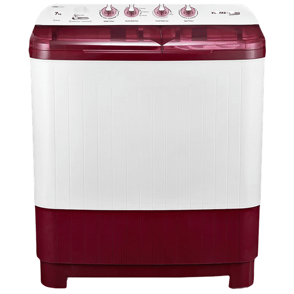 VOLTAS beko 7 kg 5 Star Semi Automatic Washing Machine with IPX4 Control Panel (WTT70DBRT, Burgundy)_1