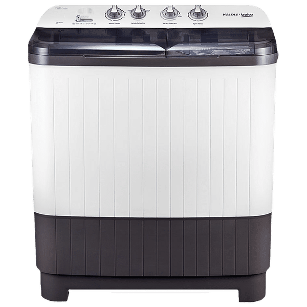 VOLTAS beko 7.5 kg 5 Star Semi Automatic Washing Machine with IPX4 Control Panel (WTT75DGRT, Grey)_1