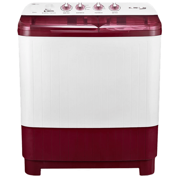 VOLTAS beko 7.5 kg 5 Star Semi Automatic Washing Machine with IPX4 Control Panel (WTT75DBRT, Burgundy)_1