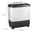 VOLTAS beko 8 kg 5 Star Semi Automatic Washing Machine with IPX4 Control Panel (WTT80DGRT, Grey)_3