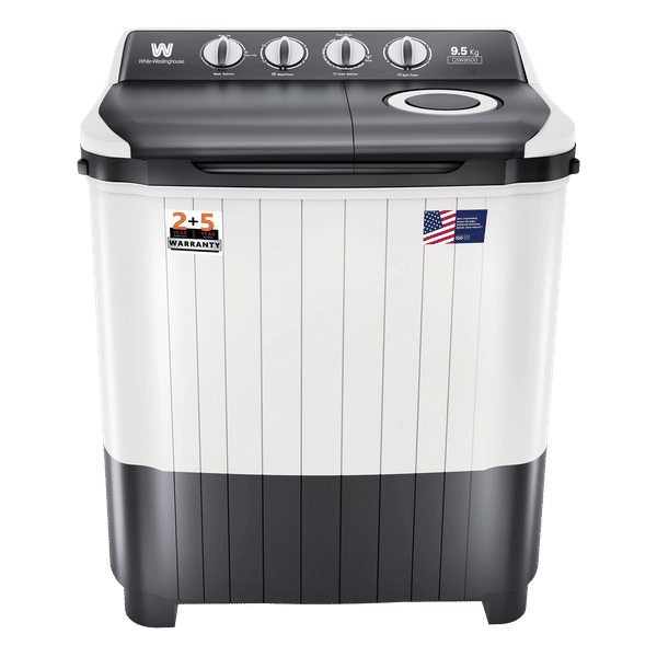 White Westinghouse 9.5 kg Semi Automatic Washing Machine with Robust Motor (CSW9500, Grey)_1