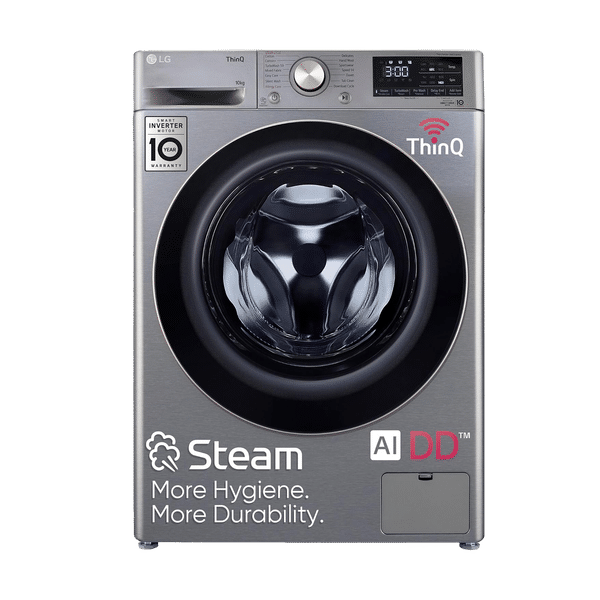 LG 10 kg 5 Star Fully Automatic Front Load Washing Machine (FHP1410Z7P.APSQEIL, Smart Diagnosis, Platinum Silver)_1