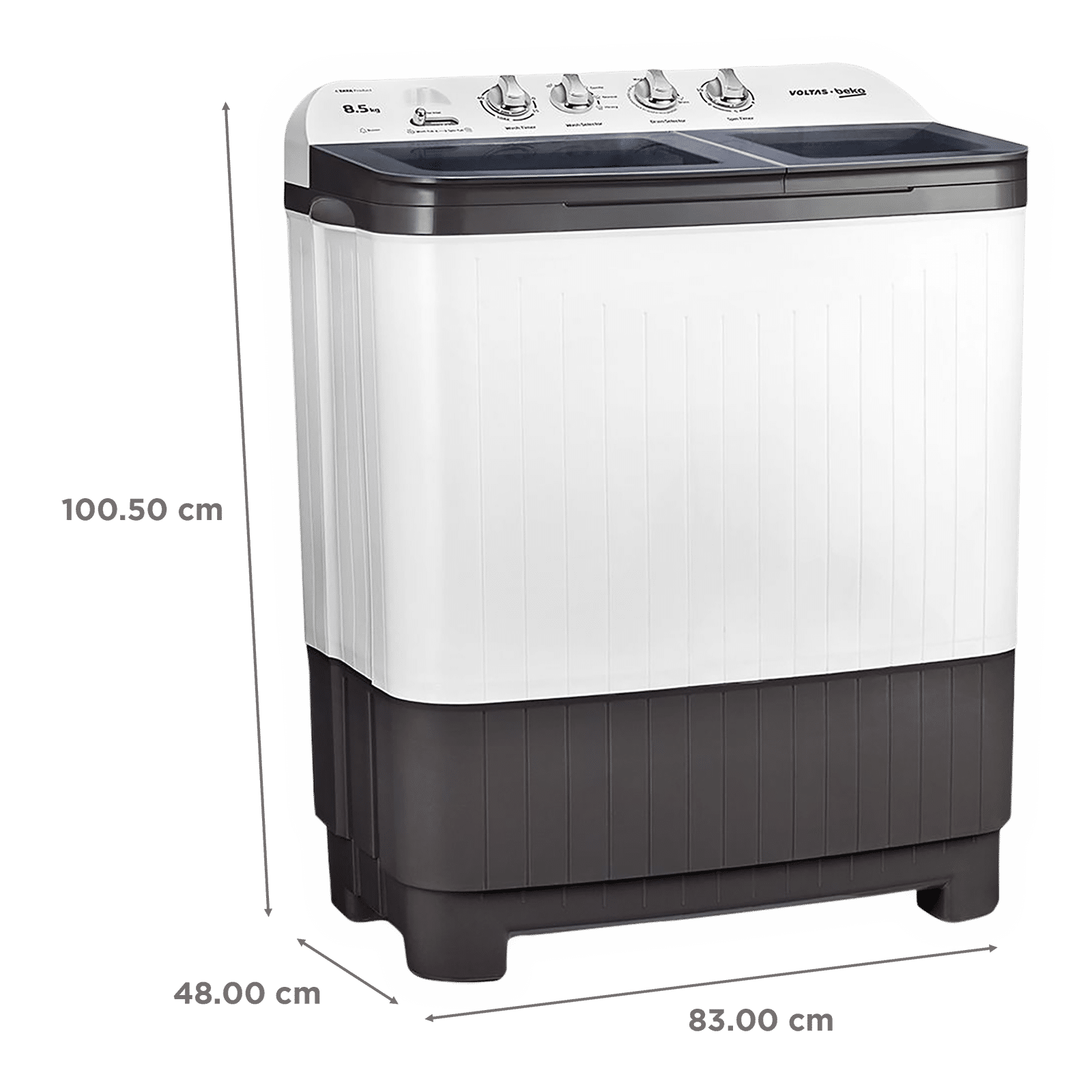 Buy Voltas Beko 8.5 kg 5 Star Semi Automatic Washing Machine with IPX4 ...