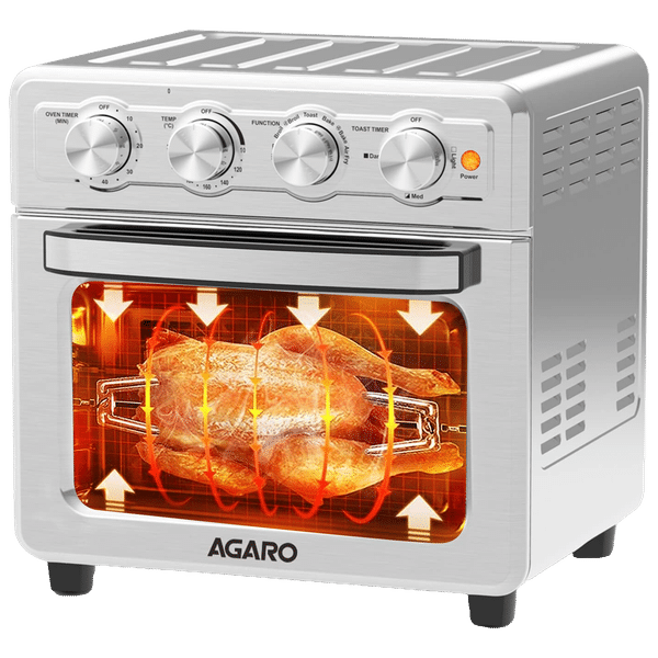 AGARO Regal 23L 1700 Watt Air Fryer with 360 Degree Heat Circulation Technology (Silver)_1