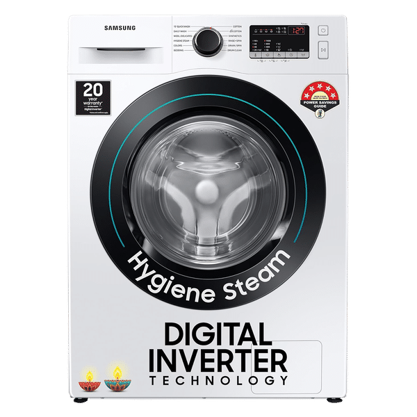 SAMSUNG 8 kg 5 Star Inverter Fully Automatic Front Load Washing Machine (WW80T4040CE1TL, Diamond Drum, White)_1