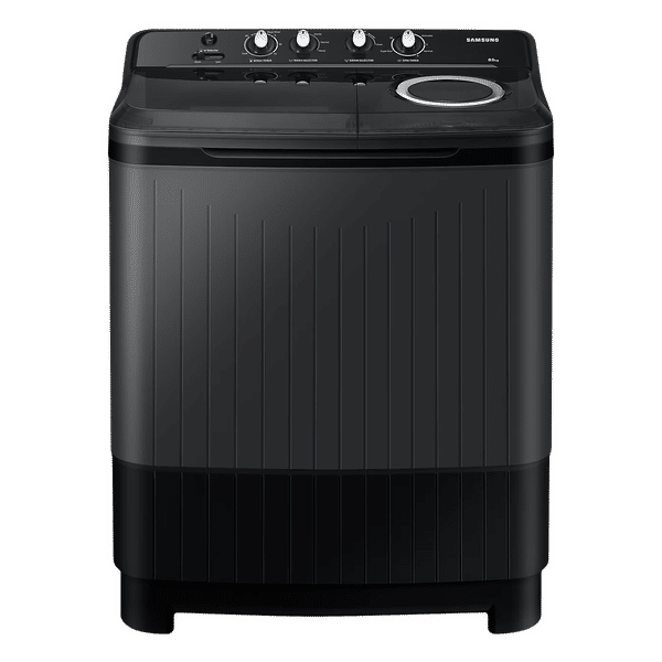 SAMSUNG 8.5 kg 5 Star Semi Automatic Washing Machine with Air Turbo Drying System (WT85B4200GD/TL, Dark Grey)_1