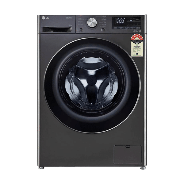 LG 8 kg 5 Star Inverter Fully Automatic Front Load Washing Machine (FHP1208Z9B.ABLQEIL, In-built Heater, Black Steel)_1