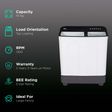 Haier 10 kg 5 Star Semi Automatic Washing Machine with 4D Magic Filter (HTW100-178BK, Black)_2
