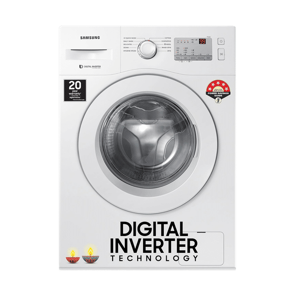 SAMSUNG 6 kg 5 Star Inverter Fully Automatic Front Load Washing Machine (WW60R20GLMA/TL, In-built Heater, White)_1