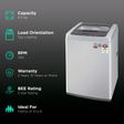 LG 6 kg 5 Star Inverter Fully Automatic Top Load Washing Machine (T65SKSF4Z.ASFQEIL, Turbo Drum, Middle Free Silver)_2