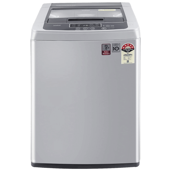 LG 6 kg 5 Star Inverter Fully Automatic Top Load Washing Machine (T65SKSF4Z.ASFQEIL, Turbo Drum, Middle Free Silver)_1