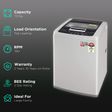 LG 7.5 kg 5 Star Inverter Fully Automatic Top Load Washing Machine (T75SKSF1Z.ASFQEIL, TurboDrum, Middle Free Silver)_2