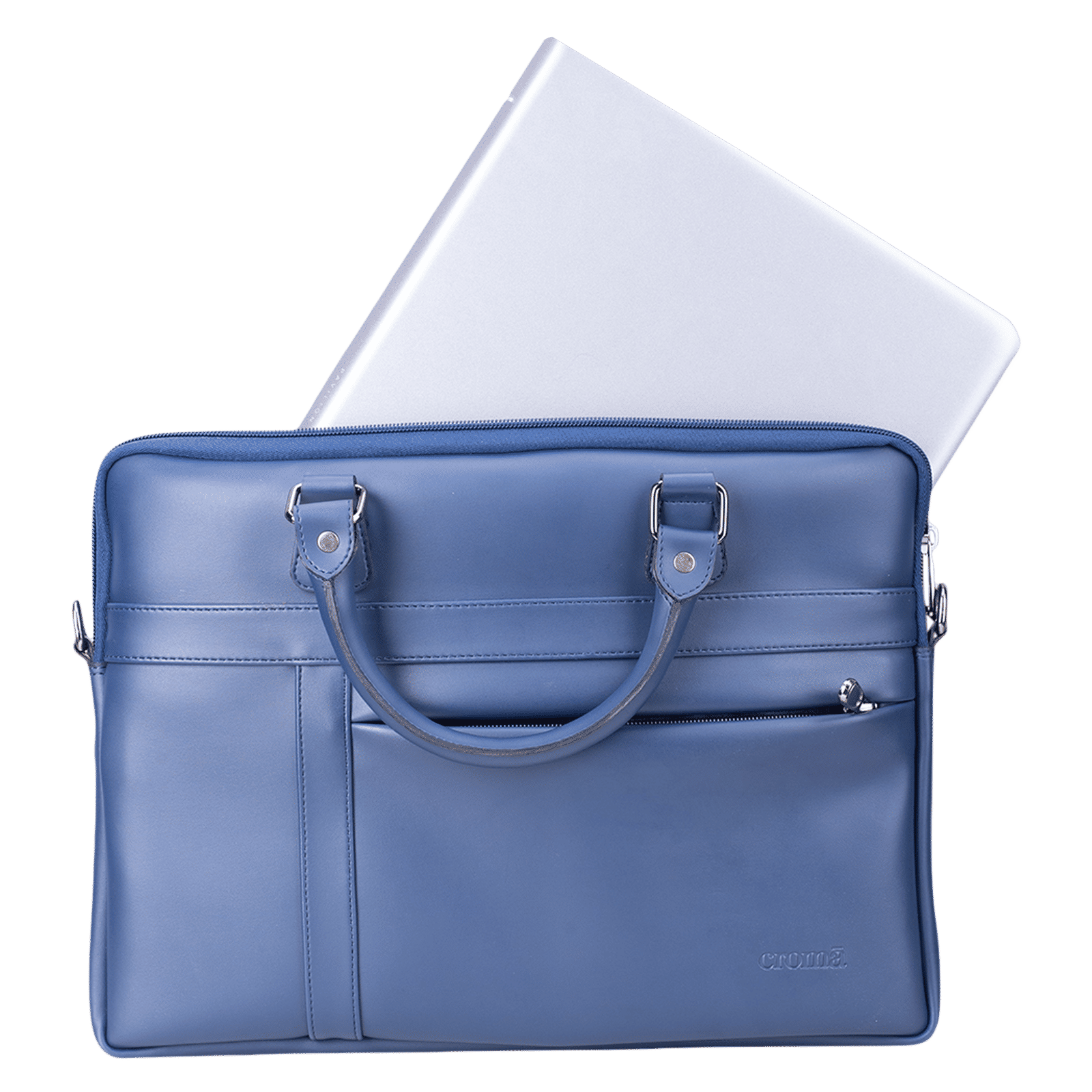 Croma Polyurethane Leather Sling Bag for 14 Inch Laptop (Water Resistant, Blue)_7
