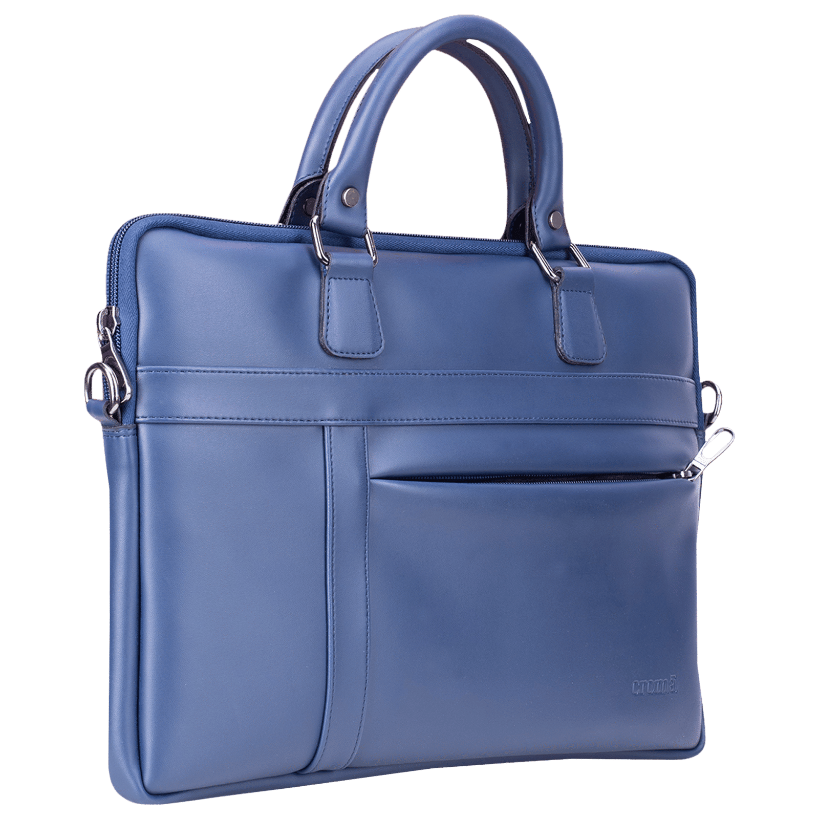 Croma Polyurethane Leather Sling Bag for 14 Inch Laptop (Water Resistant, Blue)_6