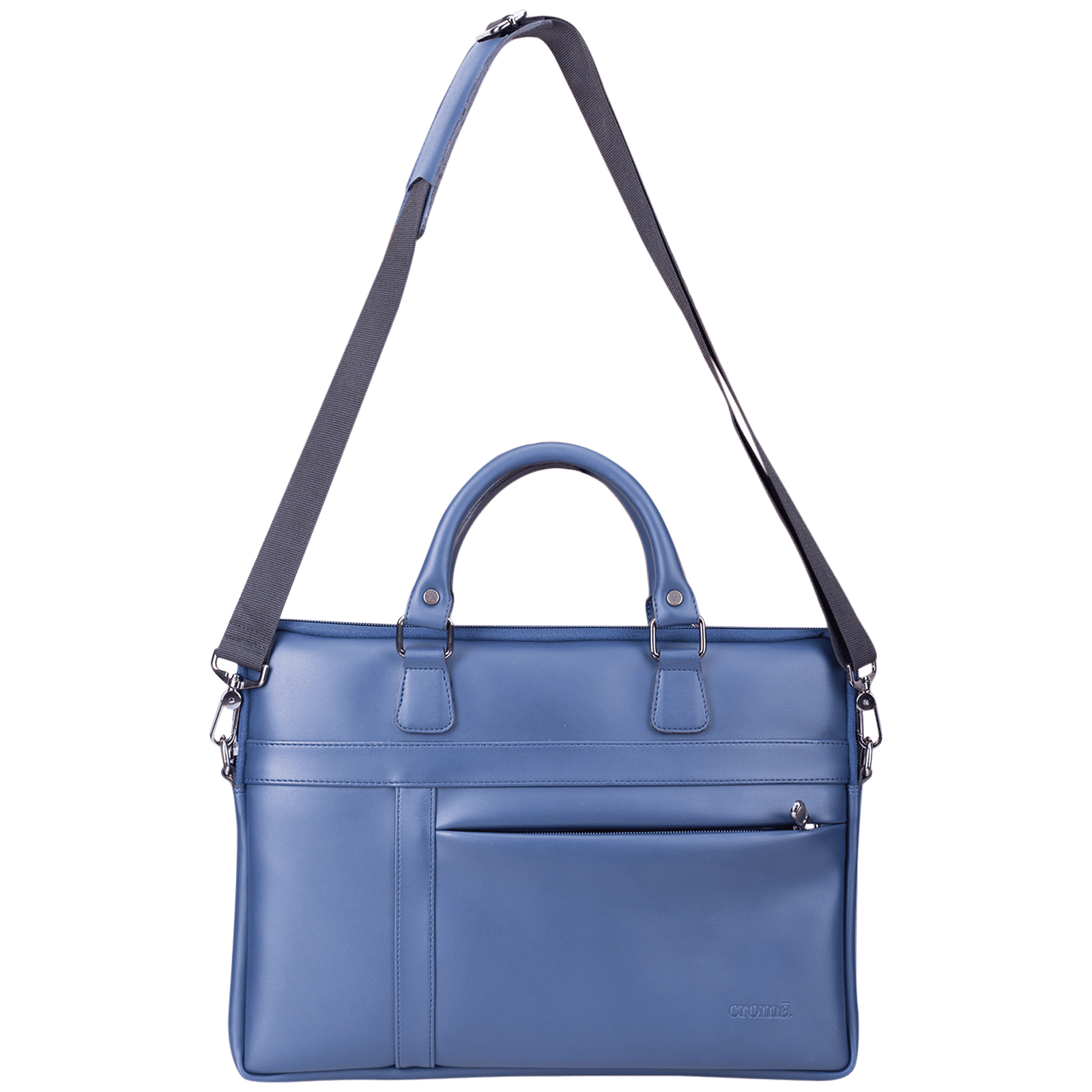 Croma Polyurethane Leather Sling Bag for 14 Inch Laptop (Water Resistant, Blue)_9