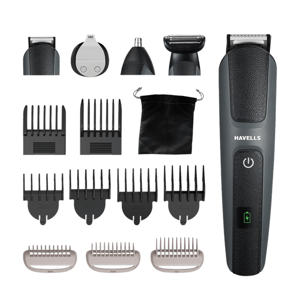 HAVELLS SUPER 15-in-1 Rechargeable Cordless Grooming Kit for Hair, Beard, Body Groomer, Nose & Ear for Men (120min Runtime, IPX7 Waterproof, Black)_1