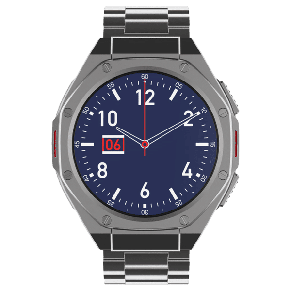 boAt Enigma X600 Smartwatch with Bluetooth Calling (42mm, AMOLED Display, IP68 Water Resistant, Classic Silver Strap)_1