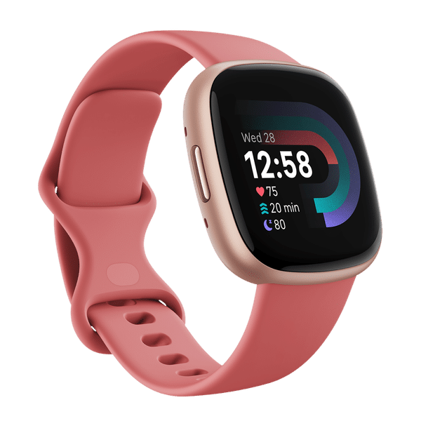 fitbit Versa 4 Smartwatch with Sleep Tools (1.58 Inch Always-On AMOLED Display, Water Resistant, Pink Sand Strap)_1