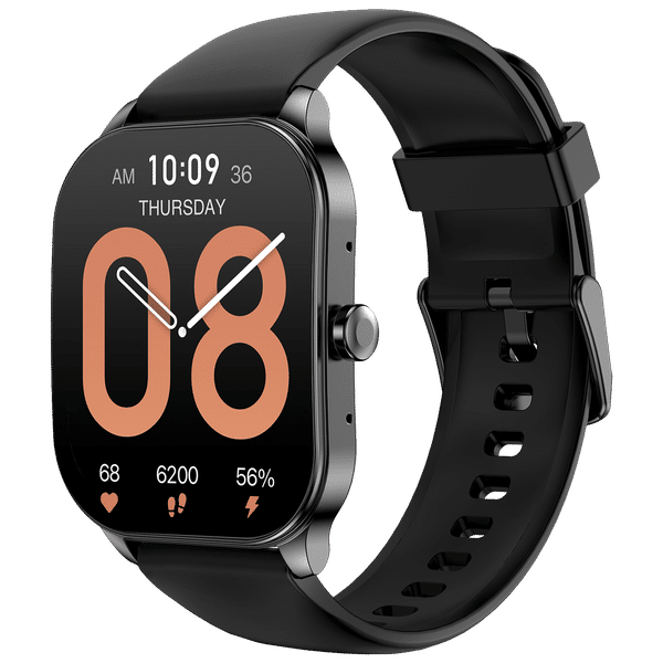 amazfit Pop 3S Smartwatch with Bluetooth Calling (49.7mm AMOLED Display, IP68 Water Resistant, Black Strap)_1
