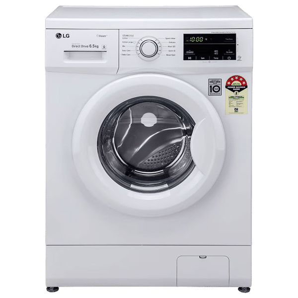 LG 6.5 kg 5 Star Inverter Fully Automatic Front Load Washing Machine (FHM1065SDWB, In-built Heater, White)_1