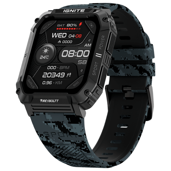 FIRE-BOLTT Combat Smartwatch with Bluetooth Calling (49.5mm TFT Display, IP68 Water Resistant, Camo Black Strap)_1