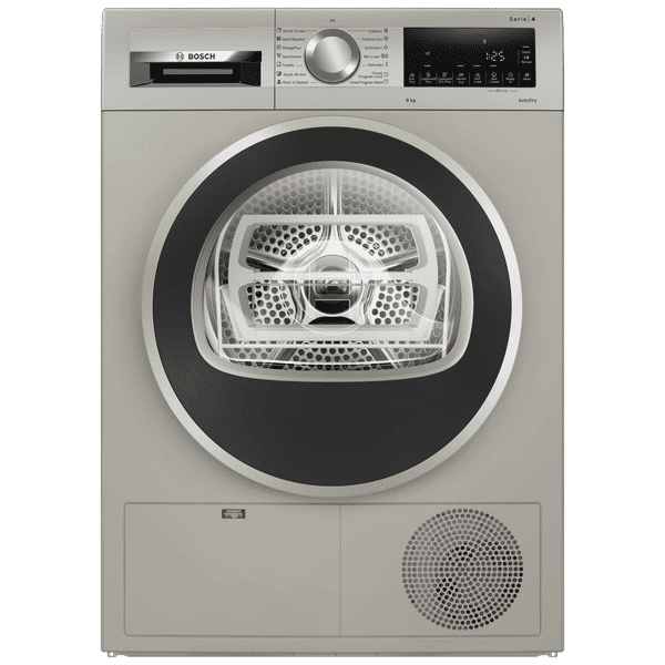 BOSCH 8 kg Fully Automatic Front Load Dryer (Series 4, WPG23108IN, LED Display, Silver Inox)_1