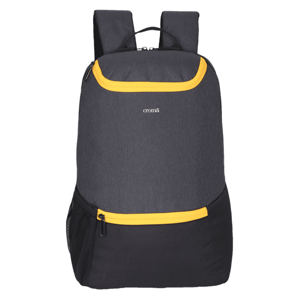 Croma CRSCYLWBKA302201 Polyester Laptop Backpack for 15.6 Inch Laptop (21 L, Adjustable Shoulder Straps, Grey)_1