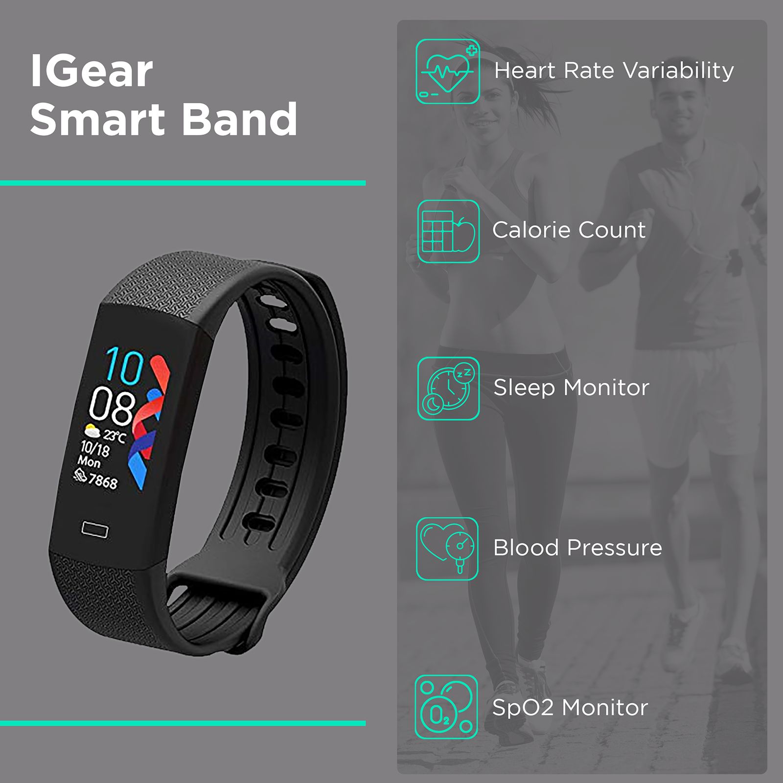 Buy iGear iG-C6T Smart Band with Body Temperature (1.1 Inch Touchscreen ...